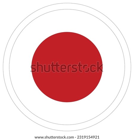 Japan flag with circle shape
