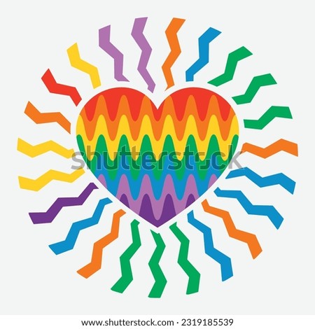 Shining and colorful heart symbol vector illustration design editable and resizable 
