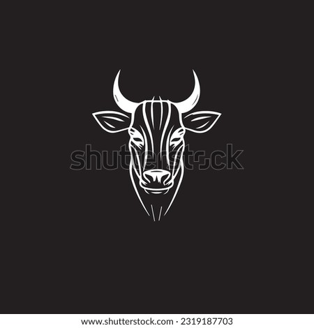 Cow vector illustratoin, logo style	