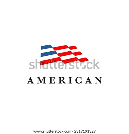 Abstract Simple United States of America flag, USA flag, American Flag Logo icon vector on white background