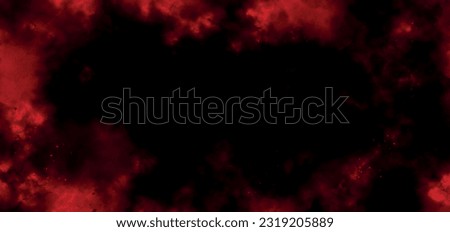 Bright red space nebula. dark red and orange gradient grungy texture smoke. Abstract blaze fire flame texture or background. Red and yellow grunge abstract watercolor background. Red powder explosion.