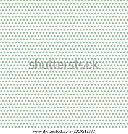 Green and white seamless dot vector pattern. Retro dotted pattern.

