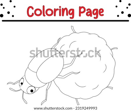 Rhino Beetle coloring page. insect beetle coloring book