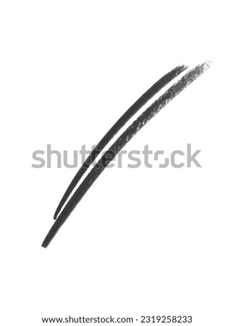 Black Eyebrow pencil texture stroke isolated on white background. Cosmetic product swatch Royalty-Free Stock Photo #2319258233