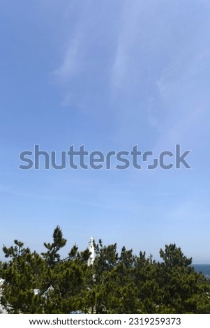 The clear sky, blue sea, and field scenery in Pohang