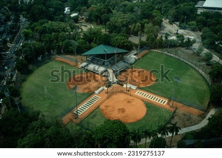 Senayan Jakarta softball stadium seen from the top of the building