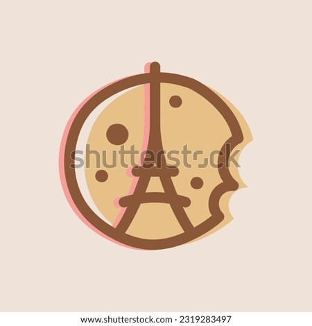 Paris Biscuits Illustration Vector Logo