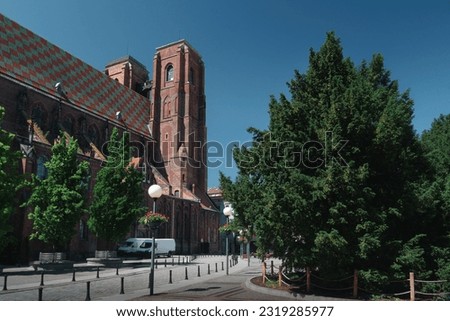 St. Mary Magdalene Church in Wrocław. Cathedral of The Polish-Catholic Church of Poland. Brick gothic church with two towers Royalty-Free Stock Photo #2319285977