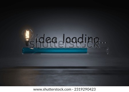 Idea loading concept suitable for business presentation progress bar loading success, Creative idea loading concept.