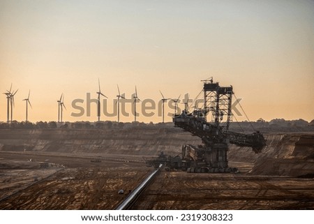 Landscape at Open pit Hambach lignite mine in October 2022
 Royalty-Free Stock Photo #2319308323