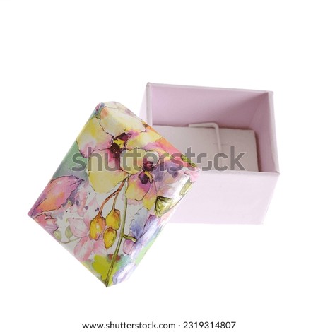 small floral box for jewelry isolated white background