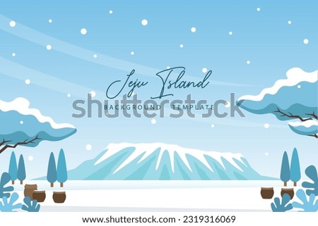 Vector of Jeju island winter background template Royalty-Free Stock Photo #2319316069