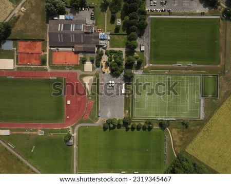 Aerial picture of sport center with football pitches