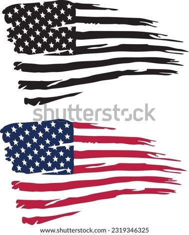 Distressed American flag, Flag USA Royalty-Free Stock Photo #2319346325