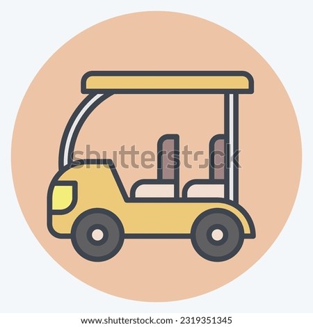 Icon Golf Cart. related to Golf symbol. color mate style. simple design editable. simple illustration