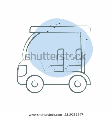 Icon Golf Cart. related to Golf symbol. Color Spot Style. simple design editable. simple illustration