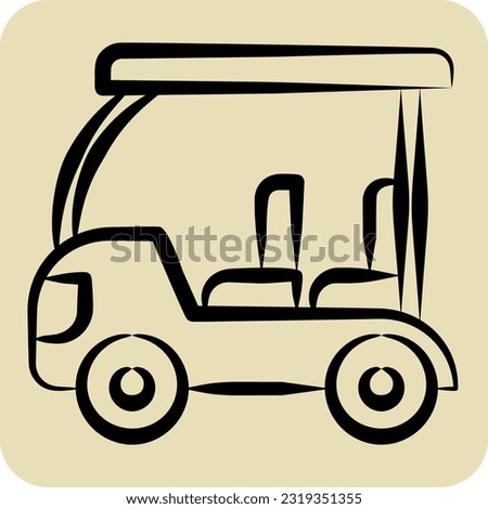 Icon Golf Cart. related to Golf symbol. hand drawn style. simple design editable. simple illustration