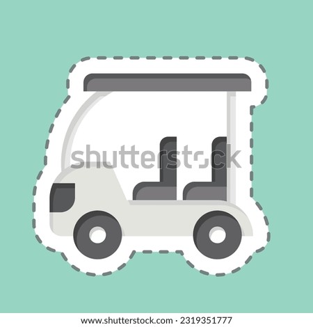 Sticker line cut Golf Cart. related to Golf symbol. simple design editable. simple illustration