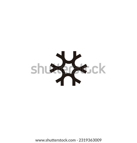Snowflake, curve, geometric symbol simple logo vector