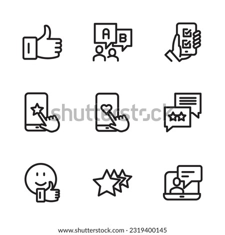 set icon line feedback, rating. vector illustration