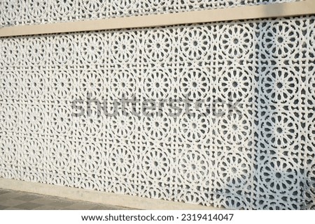 white walls mosque with a  patterns