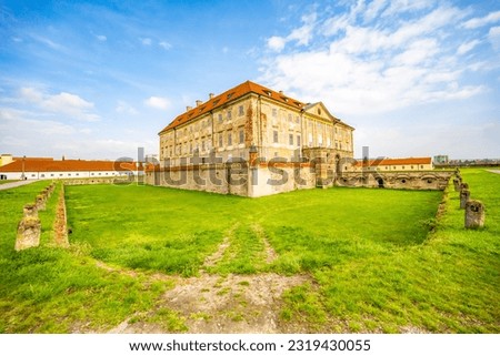 Old fortress and castle in small town Holic in Slovakia. Monumental Baroque-Classicist manor house.
