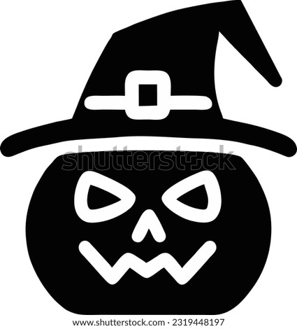 Happy Halloween Party Icon Vector, Halloween silhouette icon, Vector illustration 7