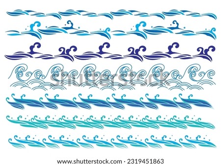 Wave sea line illustration material