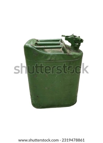 Green steel oil tank and background