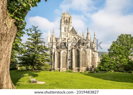 View at the Saint Ouen Abbey Church in the streets of Rouen in France Royalty-Free Stock Photo #2319483827