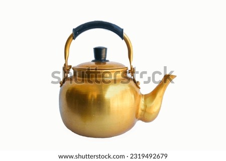 jug, Copper desert tea pot, antique metal teapot isolated on white background, antique kettle, golden teapot, metal teapot, Chinese tea pot on white background, antique teapot, golden tea pot, metal 
