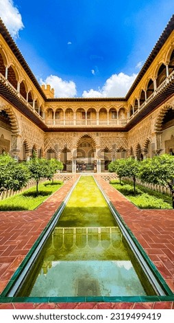 Moorish Interiors of Royal Alcazar Palace of Seville Royalty-Free Stock Photo #2319499419