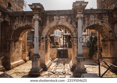 Hadrians Gate in Antalya City, Turkiye. High quality photo