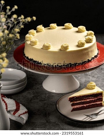 Red Velvet This enticing cake famed for its vibrant red hue is created au naturel with a clever twist in layering with velvety cream cheese and premium apricot bits in moist red velvet sponge.