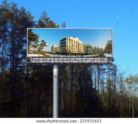 The big billboard real estate for your inscription in wood