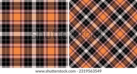 Pattern plaid check of tartan background seamless with a textile texture vector fabric set in gold colors.