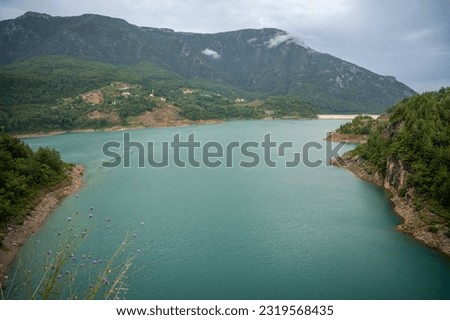 View of Dam on Dimcay River in Alanya region. Famous local place, the breathtaking nature of Turkey. Dim River National Park near Alanya, Turkey. High quality photo