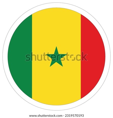 Senegal flag circle. Flag of Senegal in round shape