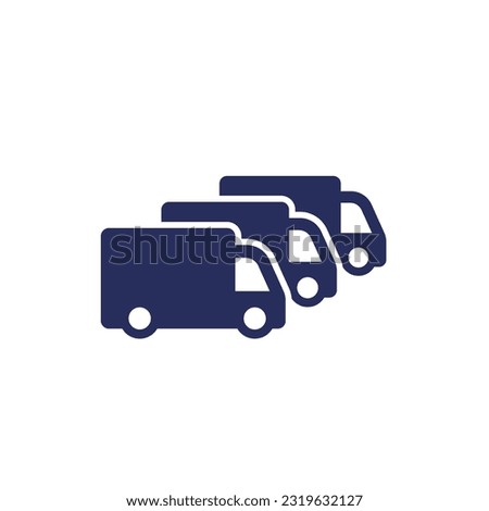car fleet icon with vans Royalty-Free Stock Photo #2319632127