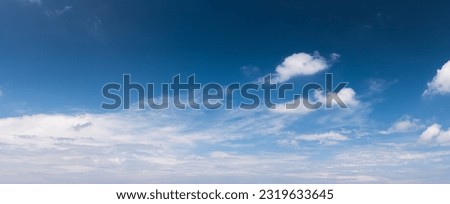 Panoramic beautiful sky with white clouds.