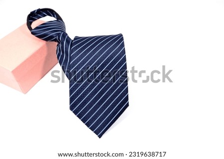 lining pattern zipper tie folded isolated over white background with gift box together close up shot noperson 