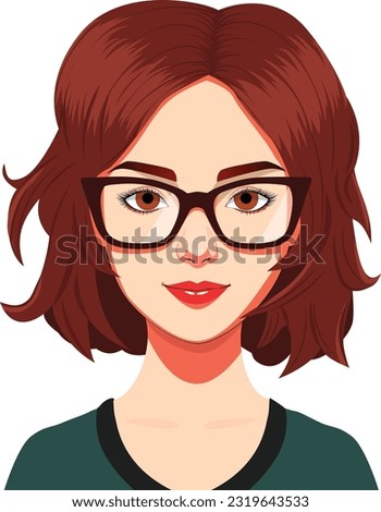Smatr woman with glasses portrait.