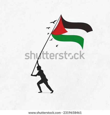 A man holding the flag of Palestine , Palestine flag, Free Palestine, Gaza, Jerusalem, Haifa, Jenin,Victor