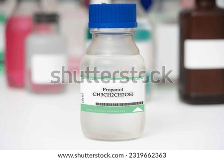 Propanol A colorless, flammable liquid used as a solvent and fuel. Royalty-Free Stock Photo #2319662363