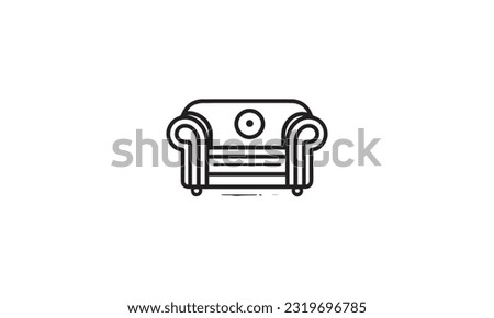 Sofa Furniture logo flat icon 