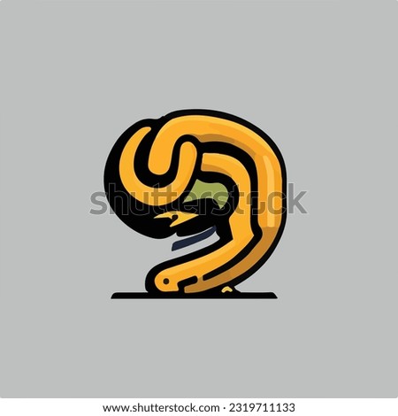Realistic Cute Cobra Vector Logo Icon Sports Mascot flat vector illustration