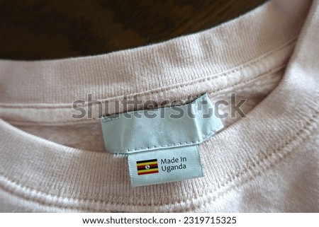 "Made in Uganda" Label of T-Shirts.