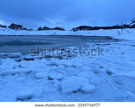 iced sea landscaped view of tromso norway