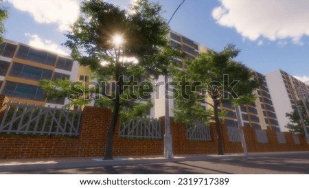 Highway and buildings in Japanese anime style background. 3d rendering 4k