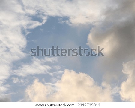 Beautiful cloud formation with blue sky stock photo